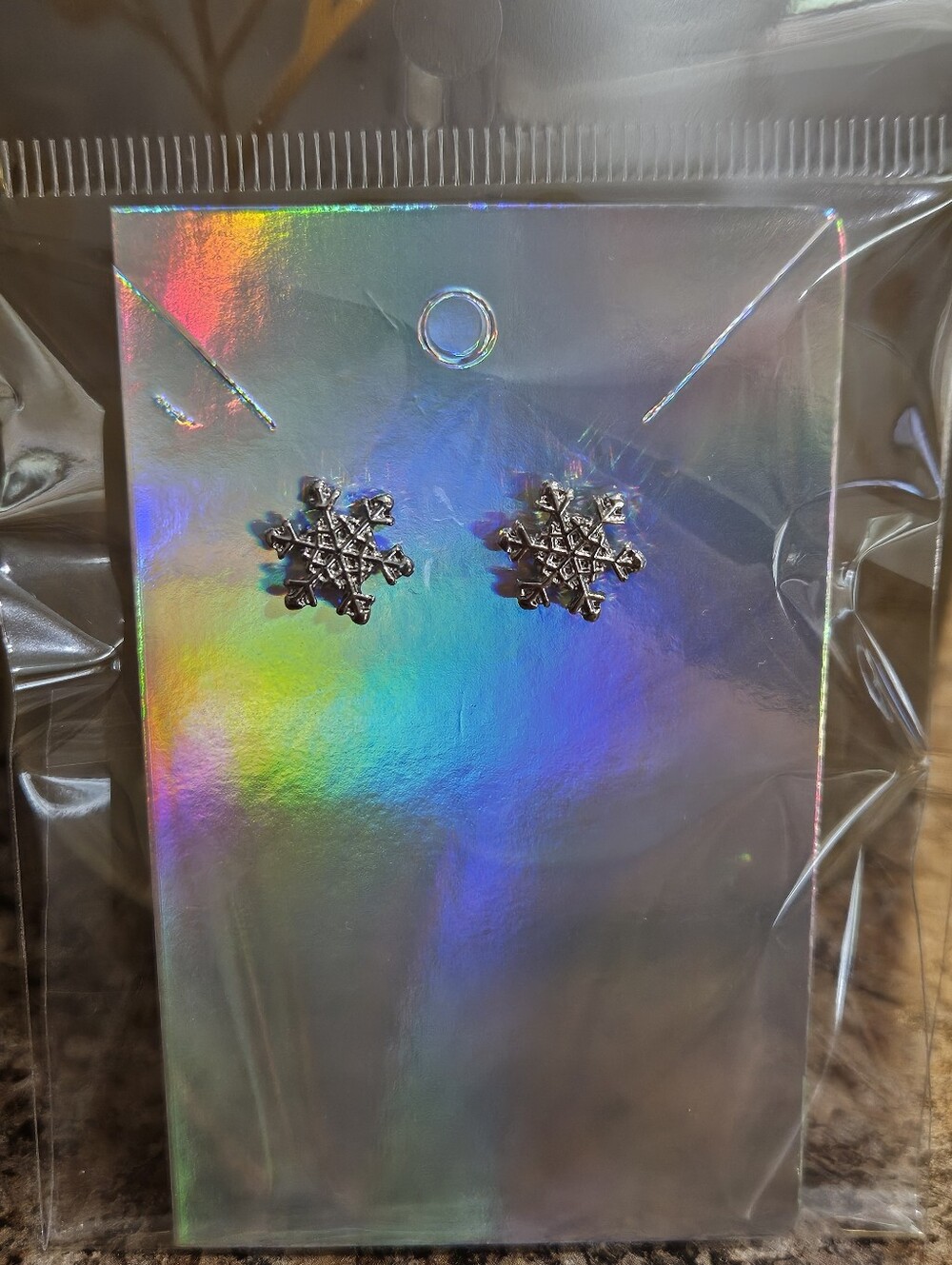 Silver Snowflake Stud Earrings